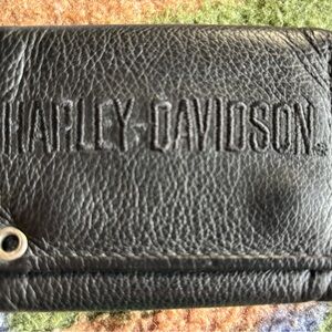 Vintage Harley-Davidson Black Leather Men's Wallet
